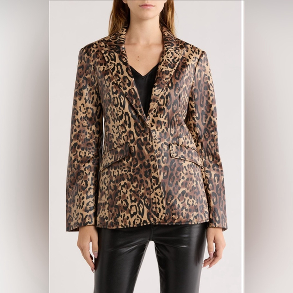 cinq a sept Jackets & Blazers - Cinq à Sept Cheyenne Leopard Print Faux Leather Jacket